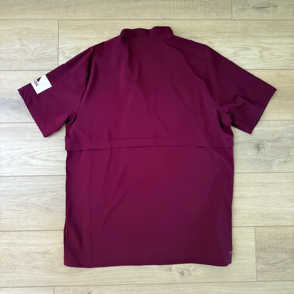 NEW ADIDAS GAME MODE SHORT SLEEVE QUARTER ZIP MAROON SIZE MEDIUM - Picture 2 of 3